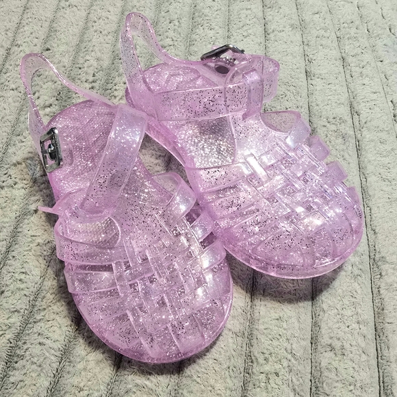 Glittery Pink Jelly Sandals - Picture 2 of 3